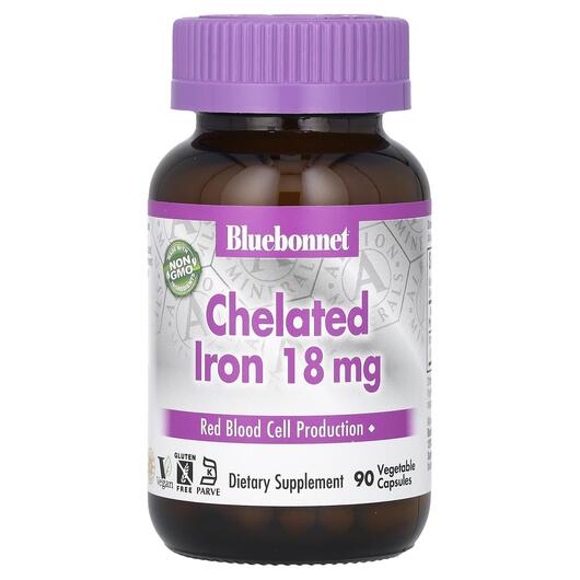 Основне фото товара Chelated Iron, Хелатне Залізо 18 мг, 90 капсул
