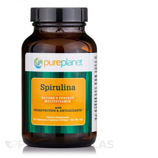 Основне фото товара Pure Planet, Spirulina 500 mg, Спіруліна, 100 капсул