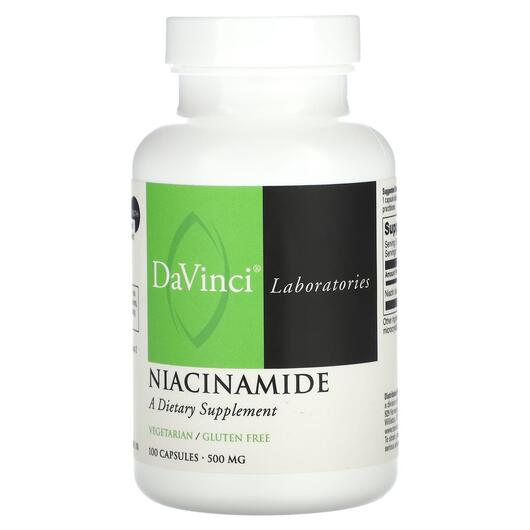 Основне фото товара DaVinci Laboratories, Niacinamide 500 mg, Ніацинамід, 100 капсул