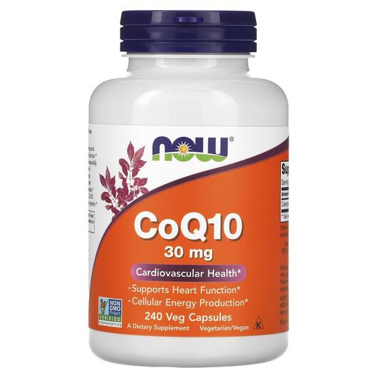 Основне фото товара NOW, CoQ10 30 mg, Убіхінон 30 мг, 240 капсул