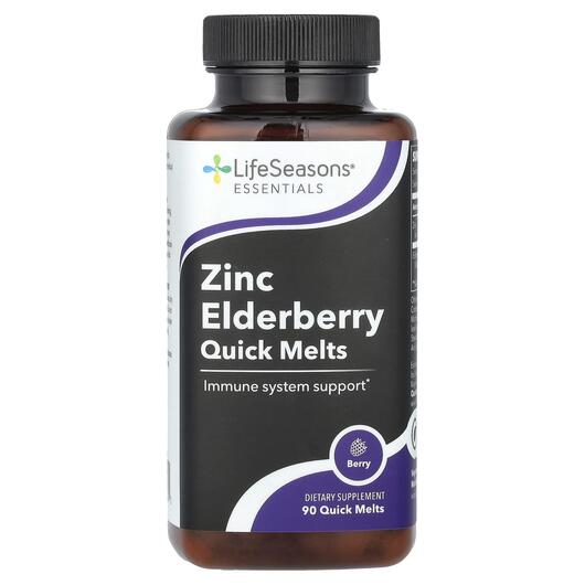 Основне фото товара Zinc Elderberry Quick Melts Berry, Цинк, 90 Quick Melt
