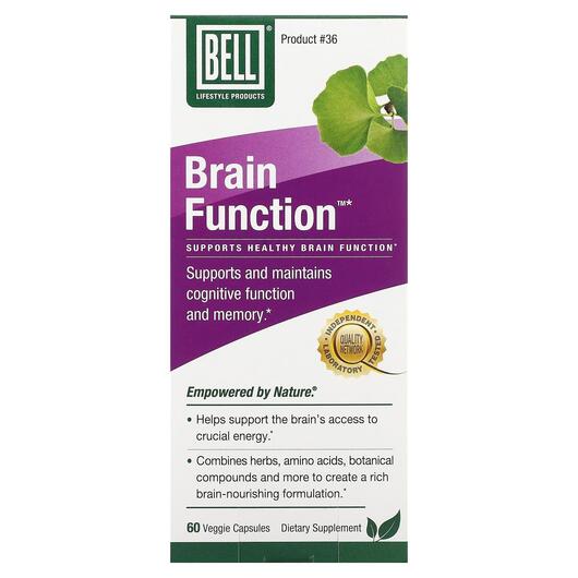 Основне фото товара Bell Lifestyle, Brain Function, Підтримка мозку, 60 капсул