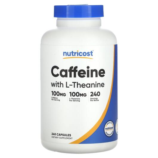 Основне фото товара Nutricost, Caffeine With L-Theanine, L-Теанін, 240 капсул