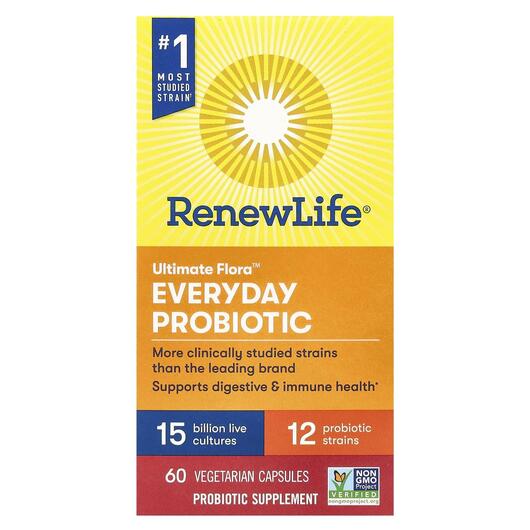 Основне фото товара Ultimate Flora Everyday Probiotic 15 Billion, Пробіотики, 60 капс