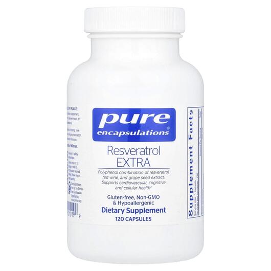 Основне фото товара Pure Encapsulations, Resveratrol EXTRA, Ресвератрол, 120 капсул
