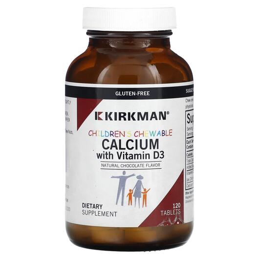 Основне фото товара Children's Chewable Calcium with, Кальцій та вітамін D3, 120