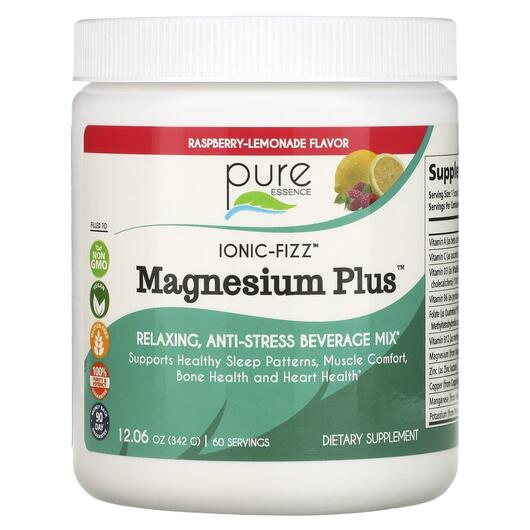 Основне фото товара Pure Essence, Ionic-Fizz Magnesium Plus, Магній Малина, 342 г