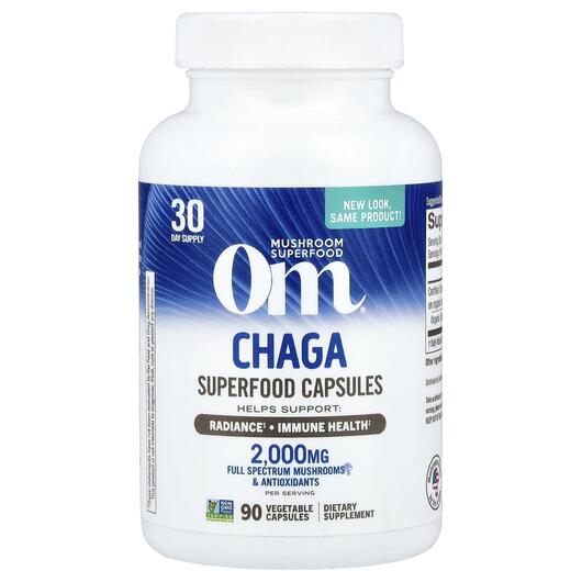 Основне фото товара Om Mushroom Superfood, Chaga 667 mg, Чага 667 мг, 90 капсул