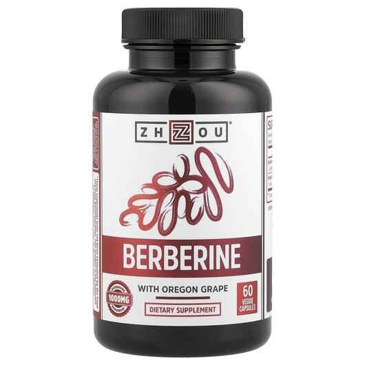 Основне фото товара Zhou Nutrition, Berberine with Oregon Grape, Берберин, 60 капсул