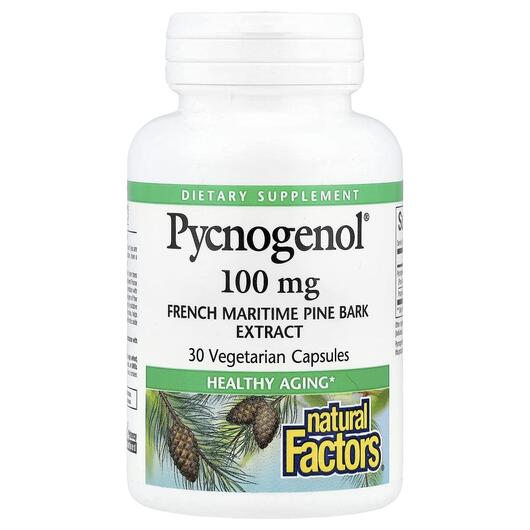 Основне фото товара Natural Factors, Pycnogenol 100 mg, Пікногенол 100 мг, 30 капсул