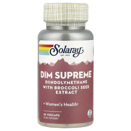 Основне фото товара Solaray, DIM Supreme, Дііндолілметан, 60 капсул