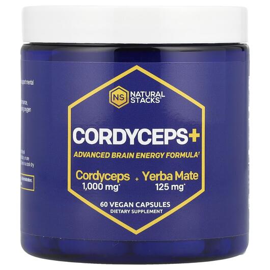 Основне фото товара Natural Stacks, Cordyceps+, Гриби Кордицепс, 60 капсул