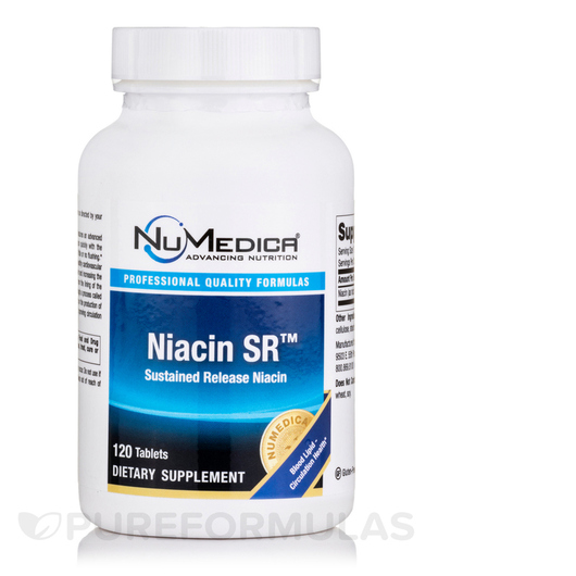 Основне фото товара NuMedica, Niacin SR, Вітамін B3 Ніацин, 120 таблеток
