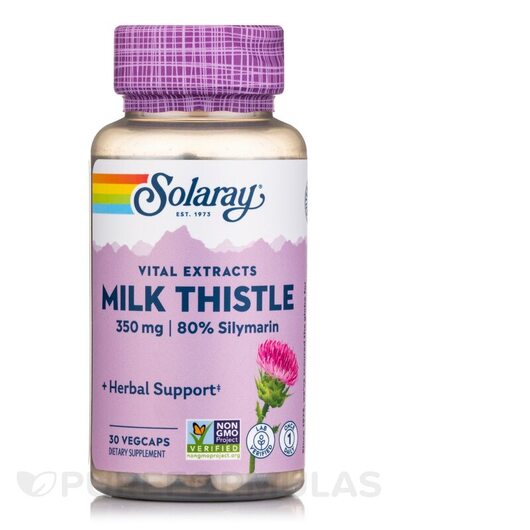 Основне фото товара Milk Thistle Seed Extract One Daily 350, Розторопша, 30 VegCapsul