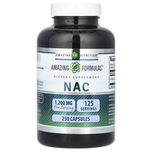 Основне фото товара Amazing Nutrition, NAC 600 mg, N-ацетилцистеїн, 250 капсул