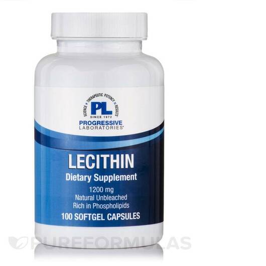Основне фото товара Progressive Labs, Lecithin 1200 mg, Лецитин, 100 капсул