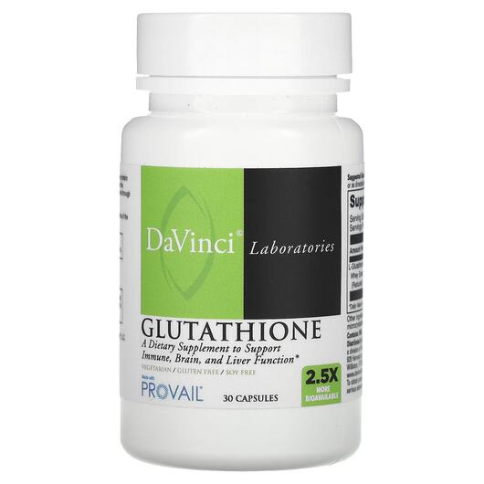 Основне фото товара DaVinci Laboratories, Glutathione, L-Глутатіон, 30 капсул