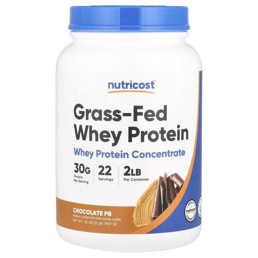 Основне фото товара Grass-Fed Whey Protein Concentrate Chocolate, Протеїн Ізолят, 907