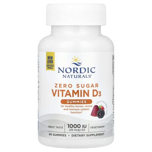 Основне фото товара Zero Sugar Vitamin D3 Gummies, Вітамін D3 Холекальциферол, 60 таб