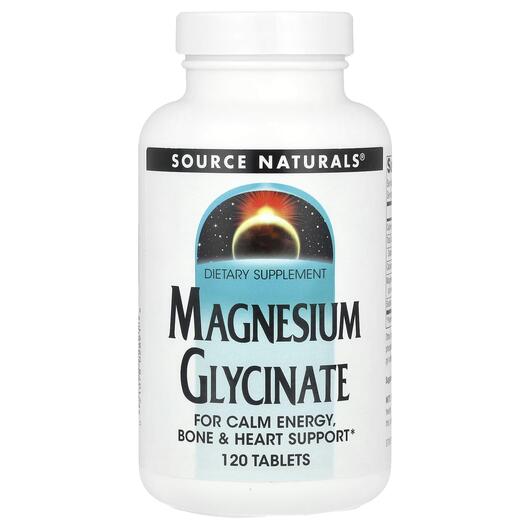 Основне фото товара Source Naturals, Magnesium Glycinate, Магній, 120 таблеток