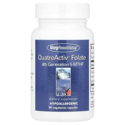 Основне фото товара QuatreActiv Folate 4th Generation 5-MTHF, Метилфолат, 90 капсул