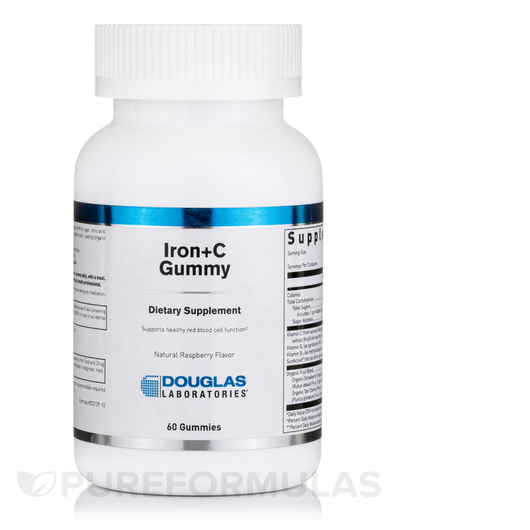 Основне фото товара Iron+C Gummy Natural Raspberry Flavor, Залізо, 60 таблеток
