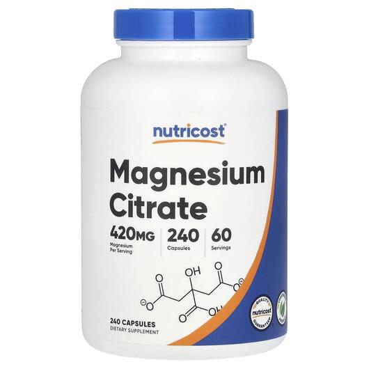 Основне фото товара Nutricost, Magnesium Citrate 210 mg, Магній, 240 капсул