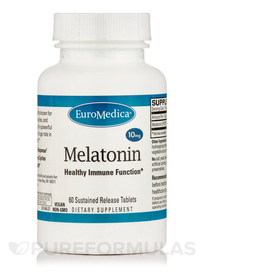 Основне фото товара EuroMedica, Melatonin 10 mg, Мелатонін, 60 таблеток