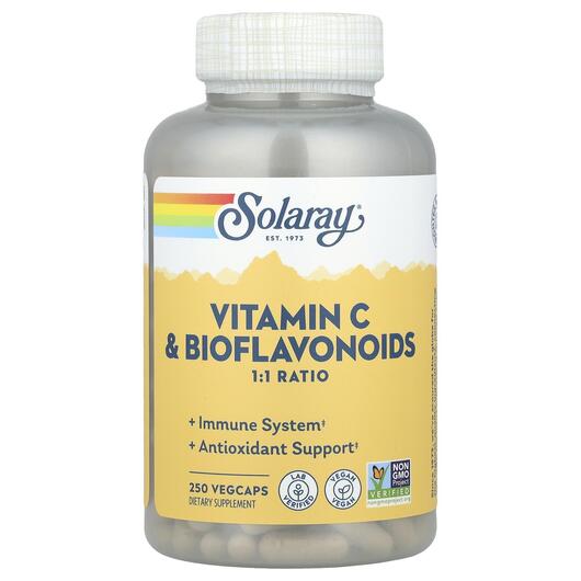 Основне фото товара Solaray, Vitamin C Bioflavonoids 1:1 Ratio, Вітамін C, 250 мг