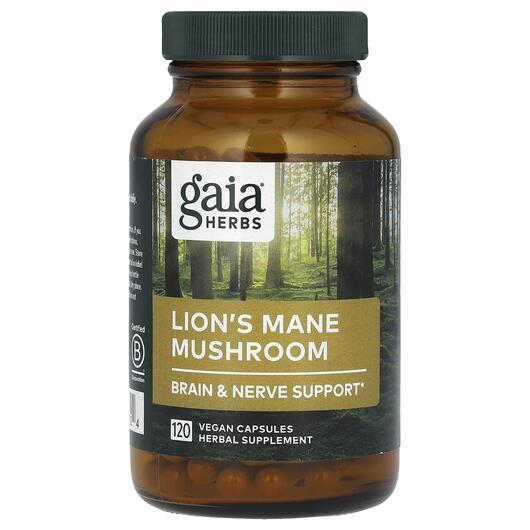 Основне фото товара Gaia Herbs, Lion's Mane Mushroom, Гриби, 120 капсул