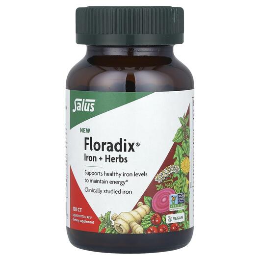 Основне фото товара Floradix, Floradix Iron + Herbs, Залізо, 120 капсул