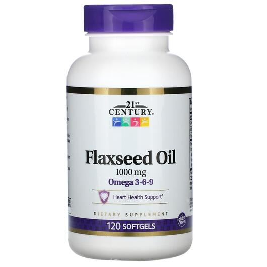 Основне фото товара Flaxseed Oil 1000 mg, Лляна олія 1000 мг, 120 капсул