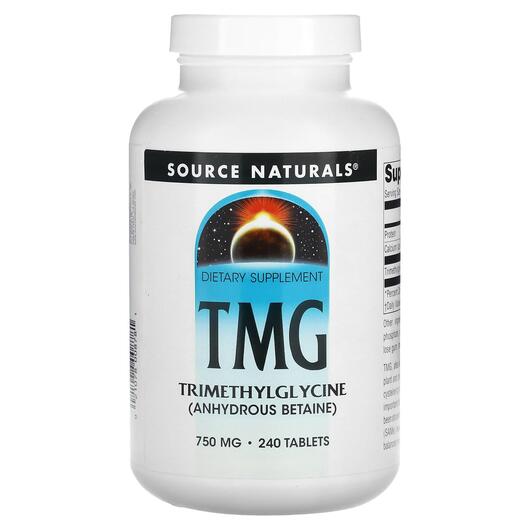 Основне фото товара TMG Trimethylglycine 750 mg, TMG триметилгліцин 750 мг, 240 табле