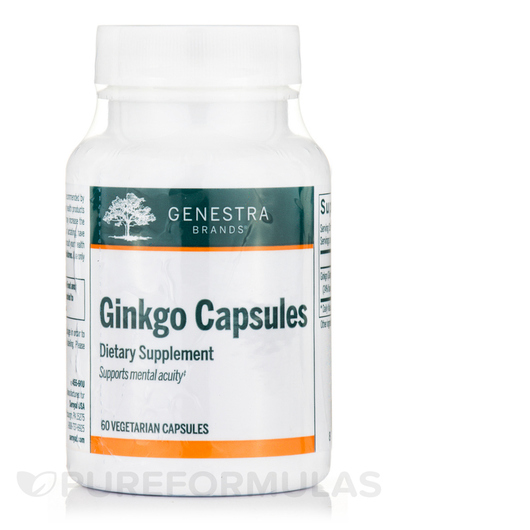 Основне фото товара Genestra, Ginkgo Capsules, Гінкго Білоба, 60 капсул