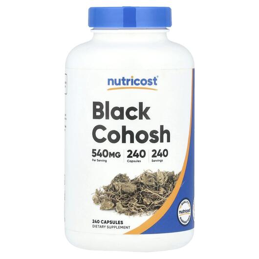 Основне фото товара Nutricost, Black Cohosh 540 mg, Клопогон кістевидний, 240 капсул