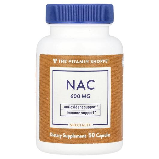 Основне фото товара TheVitaminShoppe, NAC 600 mg, N-ацетилцистеїн, 50 капсул