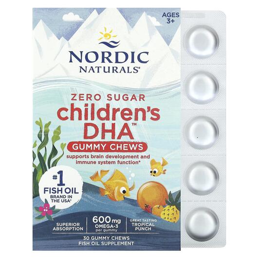 Основне фото товара Nordic Naturals, Children's DHA Gummies, Дитяча ДГК, 30 цуке