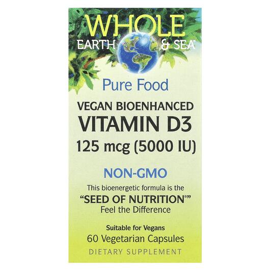 Основне фото товара Whole Earth & Sea Vegan Bioenhanced, Вітамін D3 Холекальцифер