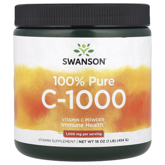 Основне фото товара Swanson, Vitamin C Powder, Вітамін C, 454 г
