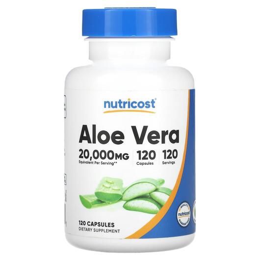 Основне фото товара Nutricost, Aloe Vera 20000 mg, Алое вера, 120 капсул