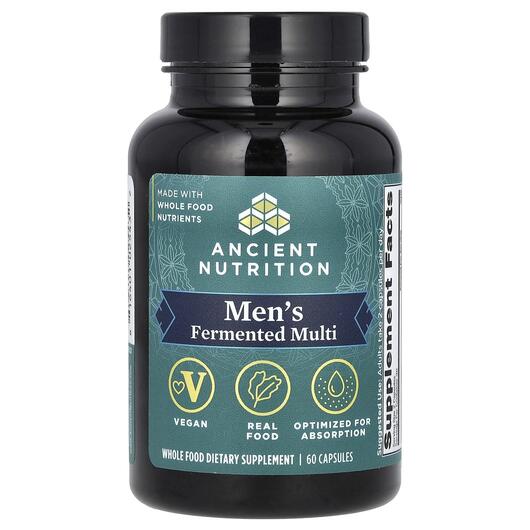 Основне фото товара Men's Fermented Multi, Вітаміни для чоловіків, 60 капсул