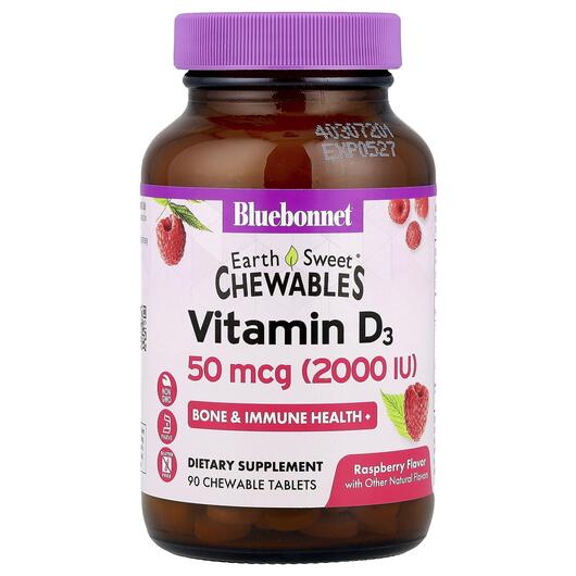 Основне фото товара EarthSweet Chewables Vitamin, Вітамін D3 Холекальциферол, 90 табл
