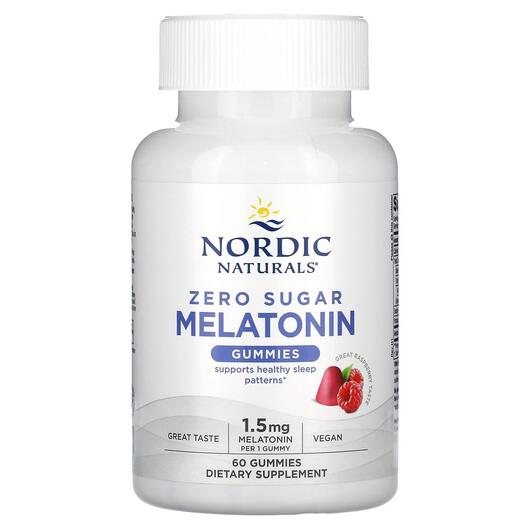 Основне фото товара Zero Sugar Melatonin Gummies Raspberry 1.5, Мелатонін, 60 таблето