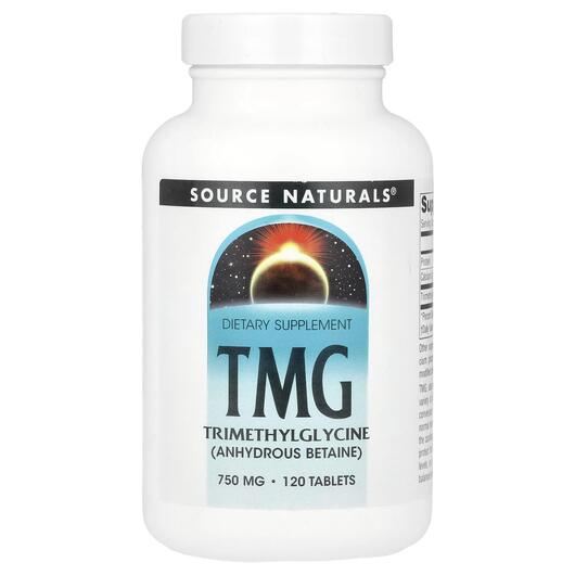 Основне фото товара Source Naturals, TMG 750 mg, Триметилгліцин, 120 таблеток
