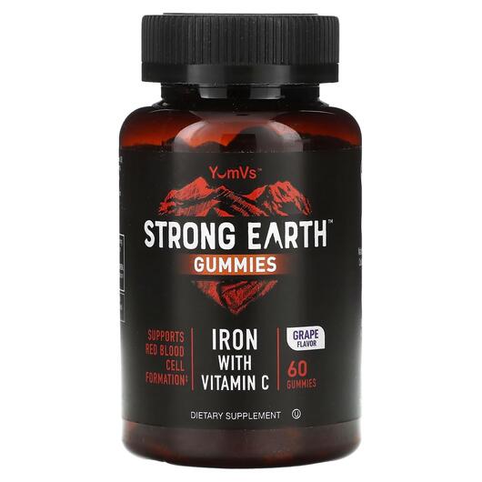 Основне фото товара Strong Earth Gummies Iron with Vitamin C Grape, Вітамін C, 60 таб
