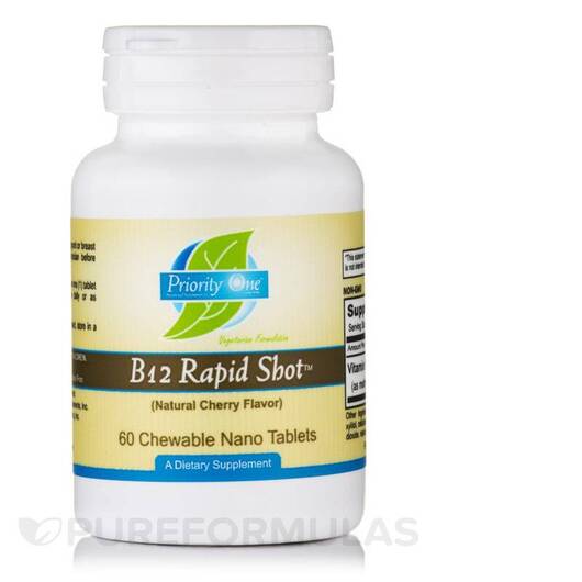 Основне фото товара B12 Rapid Shot Natural Cherry Flavor, Вітамін B12 Кобаламін, 60 т