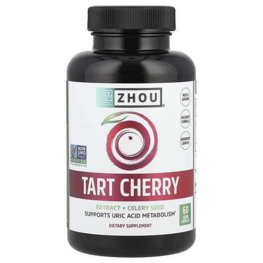 Основне фото товара Tart Cherry Extract + Celery Seed, Екстракт вишні, 60 капсул