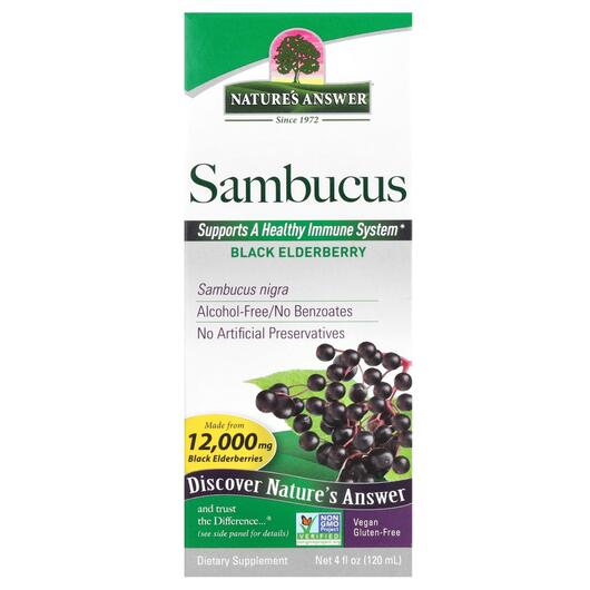 Основне фото товара Sambucus Black Elder Berry Extract 5000 mg, Чорна Бузина, 120 мл