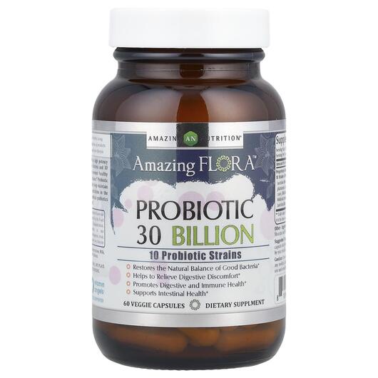 Основне фото товара Amazing Flora Probiotic 30 Billion CFU, Пробіотики, 60 капсул