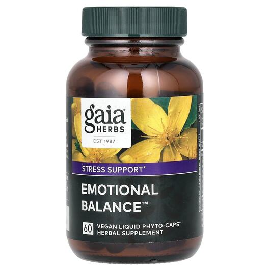 Основное фото товара Gaia Herbs, Поддержка стресса, Emotional Balance, 60 капсул